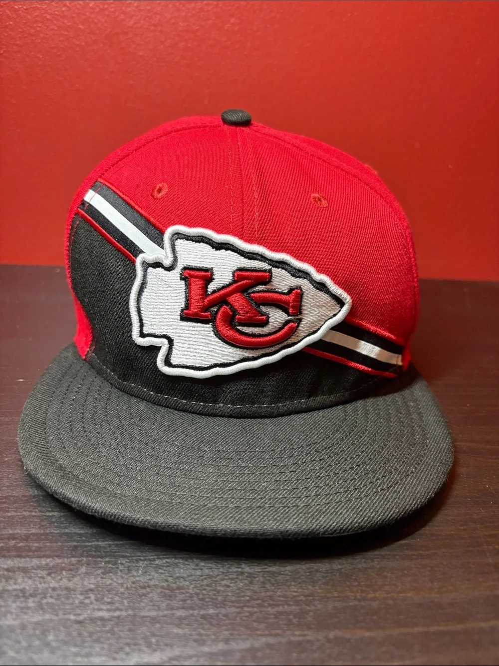 New Era Kansas City Chiefs Red & Black Flatbill Snapback Hat
